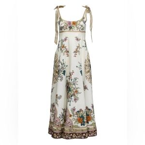 ALEMAIS
floral tie-strap midi dress  size 2